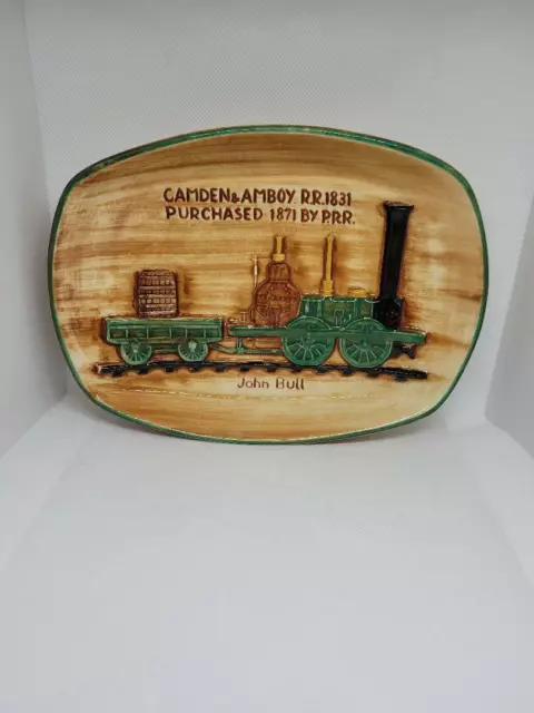 Vintage Pennsbury Pottery Railroad Camden & Amboy Plaque