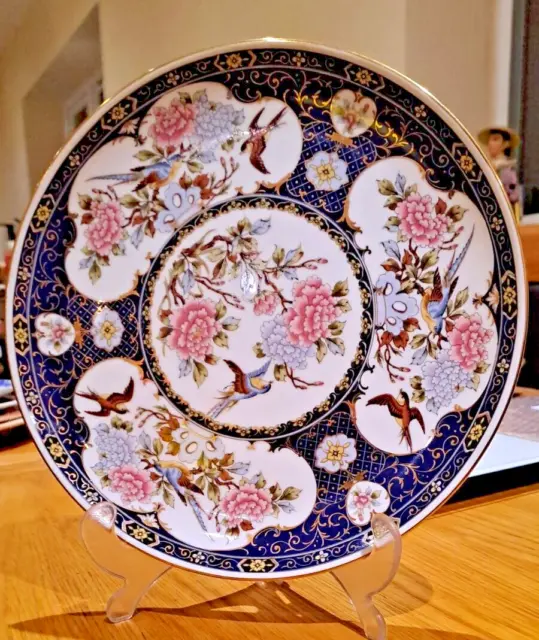 Antique Chinese Plate Hand Painted Famille Rose & Bird Scene Porcelain Plate