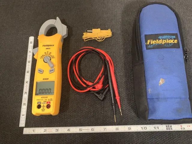 Fieldpiece SC420 Digital Clamp Multimeter With Leads, Temp Probe And Pouch 2.3