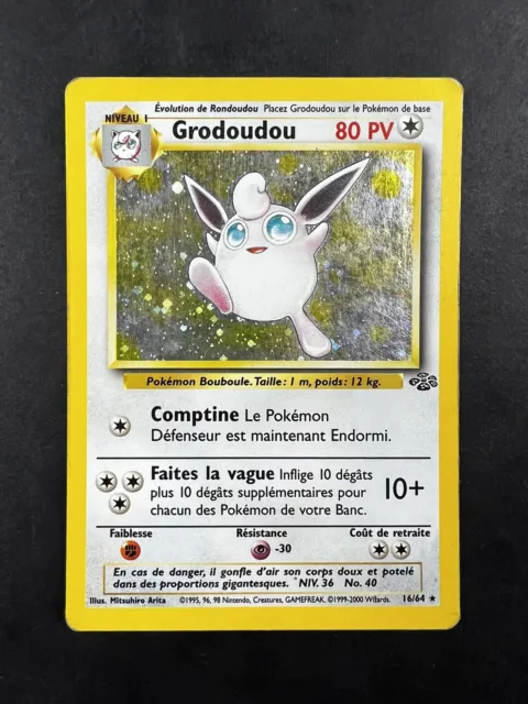 Carte Pokémon Grodoudou 16/64 - Holo - Set Jungle Wizards  FR