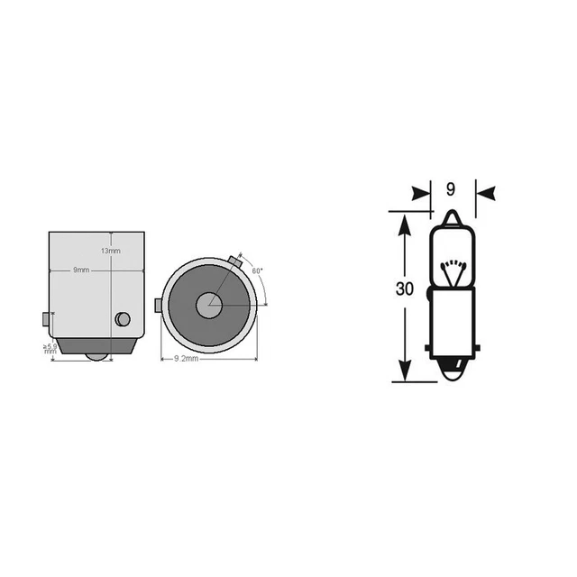 Okyami Scatola 10Pz lampadina 12 10W Bay9S arancio Perni Disassati
