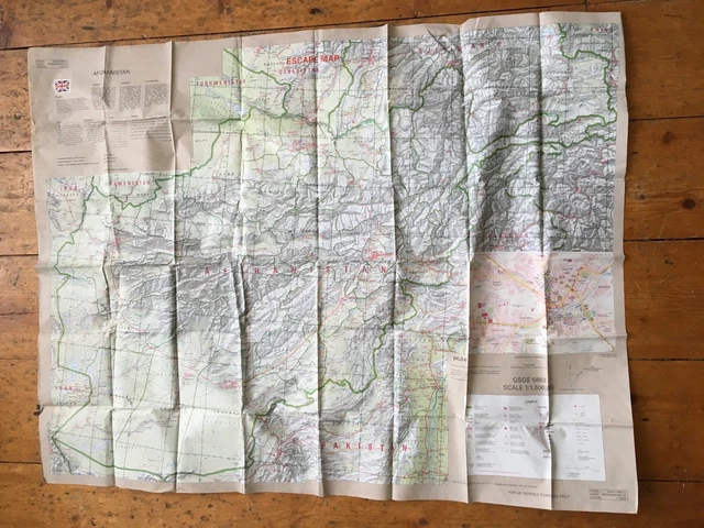 ORIGINAL ISSUE BRITISH SAS SBS SF RAF Afghanistan War 2001 Escape Map ...