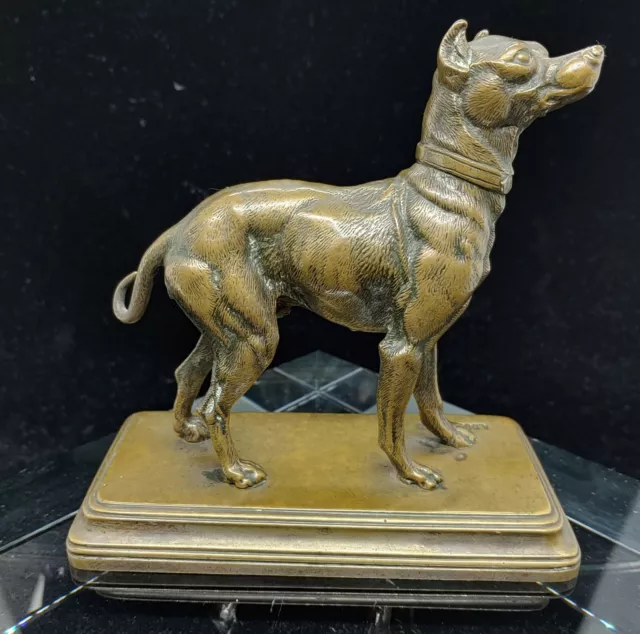 1860 Alfred Dubucand Miniature Bronze MANCHESTER TERRIER DOG Figurine Signed