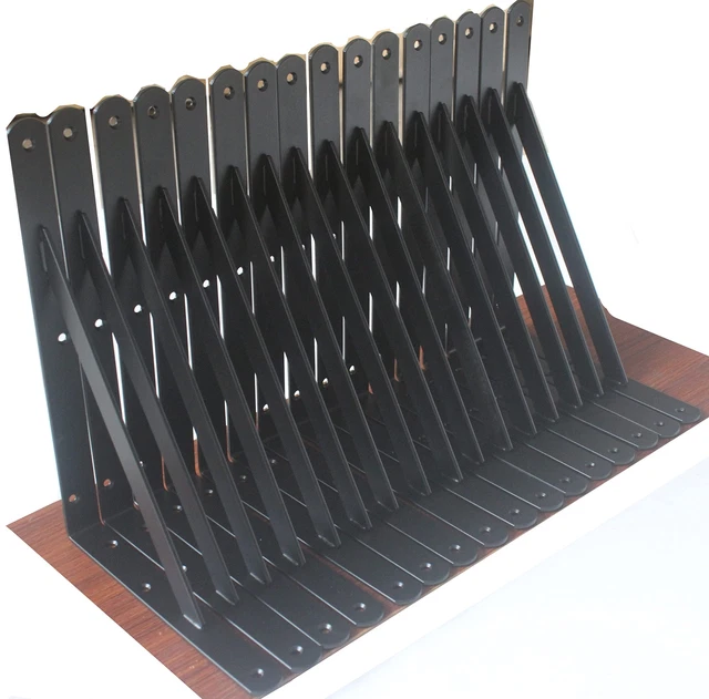 16 Pack L11" x H 8"Black Heavy Duty Shelf Brackets with Screws M...