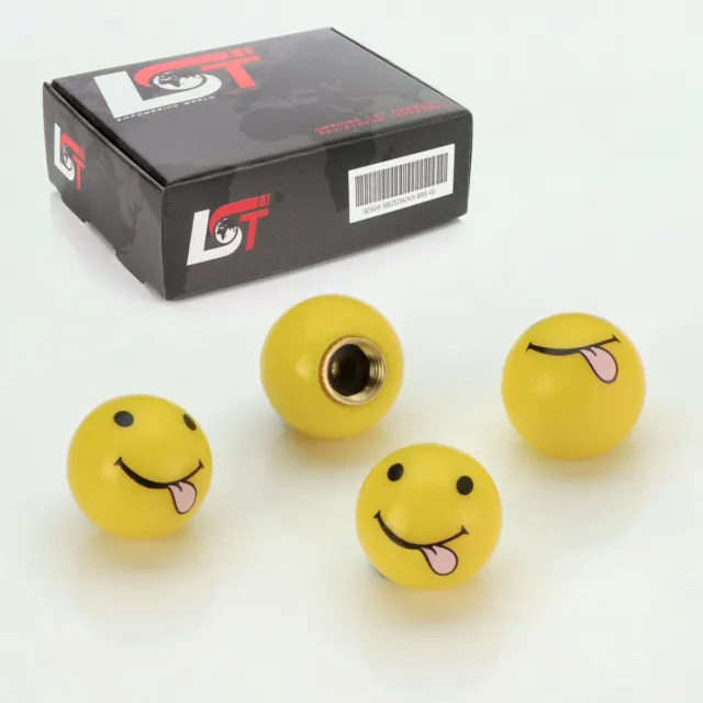 4x Ventilkappen Reifenventil Abdeckung Kugel Smiley Zunge für OPEL PKW