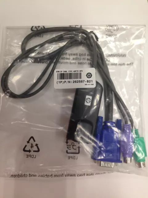 HP KVM CAT5 Interface Adapter RJ45 PS/2 VGA SP: 396632-001 262587-B21