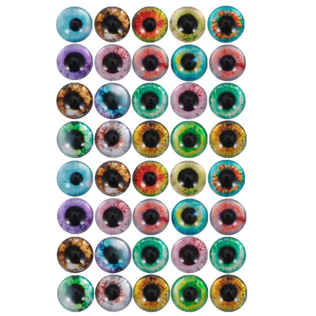 50 Pcs Time Glass Patch Round Cabochons Water Stickers Eyes Crafts