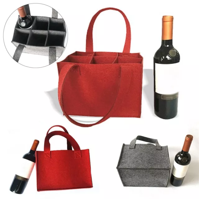 Wine Tote Bag 6-Bottle Carrier Insulated Holder Picnic Cooler Travel Portable