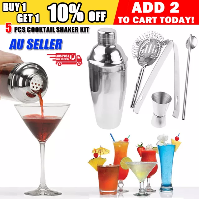 750ML Stainless Steel Cocktail Jigger Mixer Bar Drink Shaker Bartender Kit Set