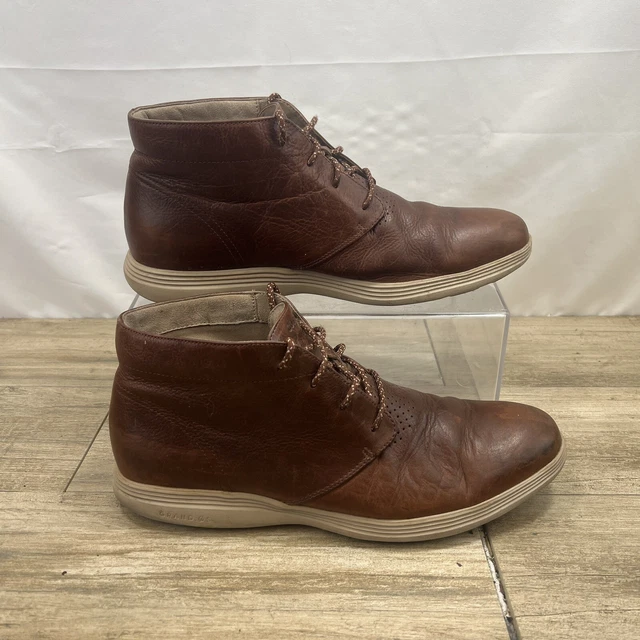 Bottes Cole Haan Taille 8.5 B – Style Chukka, Cuir Beige, Occasion (détails Usure)