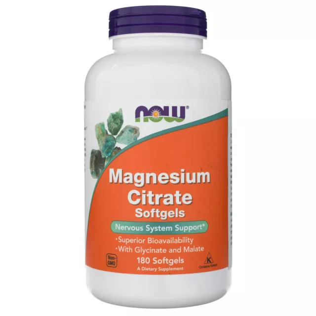 NOW FOODS Magnesiumcitrat-Softgels. 180 Kapseln