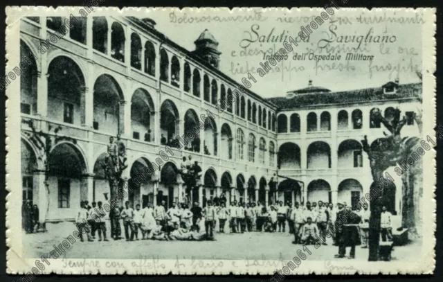 CUNEO SAVIGLIANO 24 INTERNO OSPEDALE MILITARE Cartolina VIAGGIATA 1918