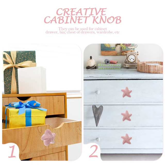 2 Pcs Ceramic Cabinet Knob Ceramic Pulls Knobs White Vanity Tray Cupboard 4