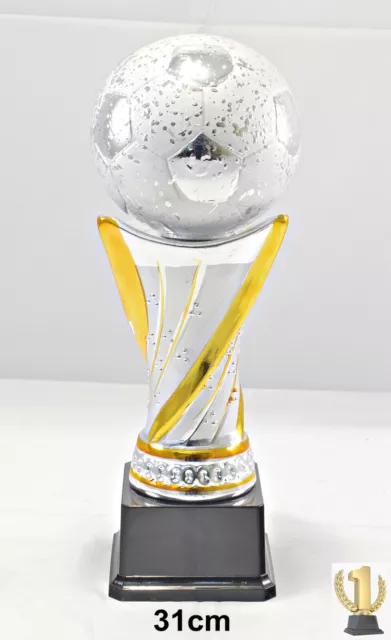 Football Trophée / Pokal Céramique 31cm Avec Légende Sur Métallique, B-Ware