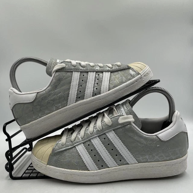 Adidas Originals Superstar Grey Metallic Snake Skin White Trainers Size UK 4