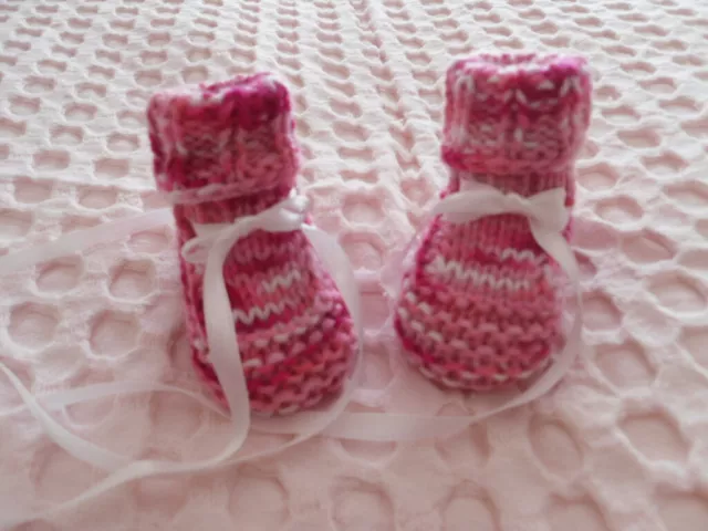 Hand Knitted Baby Booties, Mittens & Beanie Set 2