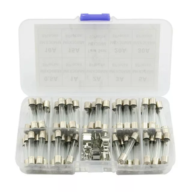 72x Voiture Bateau Rapide Coup Verre Tube Fusibles Assorti Kit Set 6x30mm Neuf