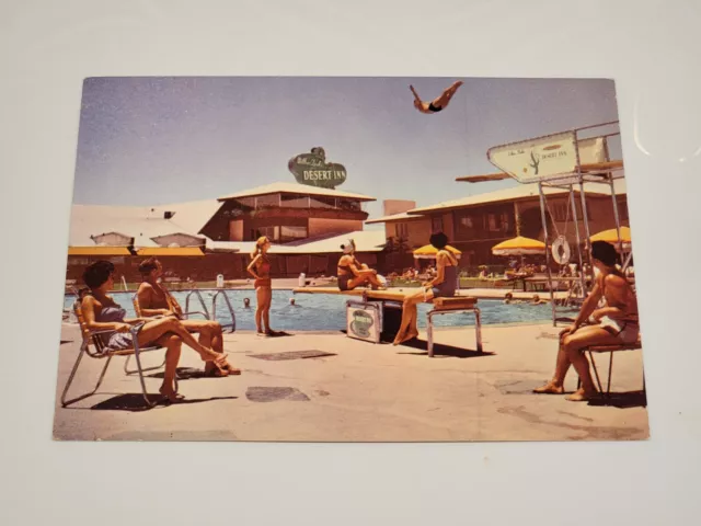 Vintage-Las Vegas-Wilbur Clark's Desert Inn-Pool-Diving-Guests-Vintage Postcard