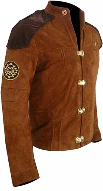 Men's Brown Real Suede Leather Jacket Battlestar Galactica Warriors Viper 2