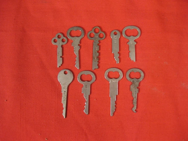 Lot Of 9 Vintage National Cash Register Original Keys (Lot E)