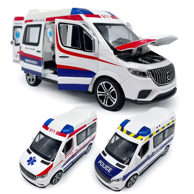 1:30 Sprinter Krankenwagen Polizeiauto Metall Modell Spielzeug
