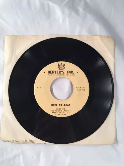 Herter's Inc Deer Calling Vintage 45 LP Album Record