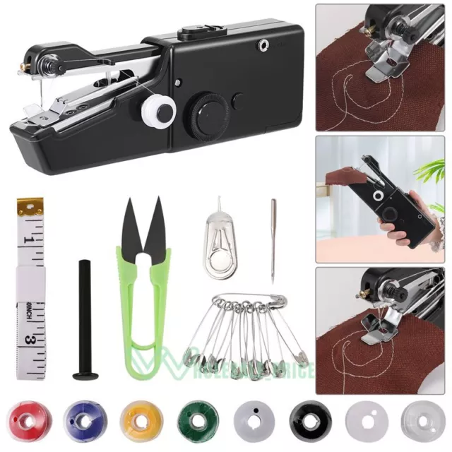 Kit De Maquina De Coser Electrica Portatil Para El Hogar Con Juego De Hilos