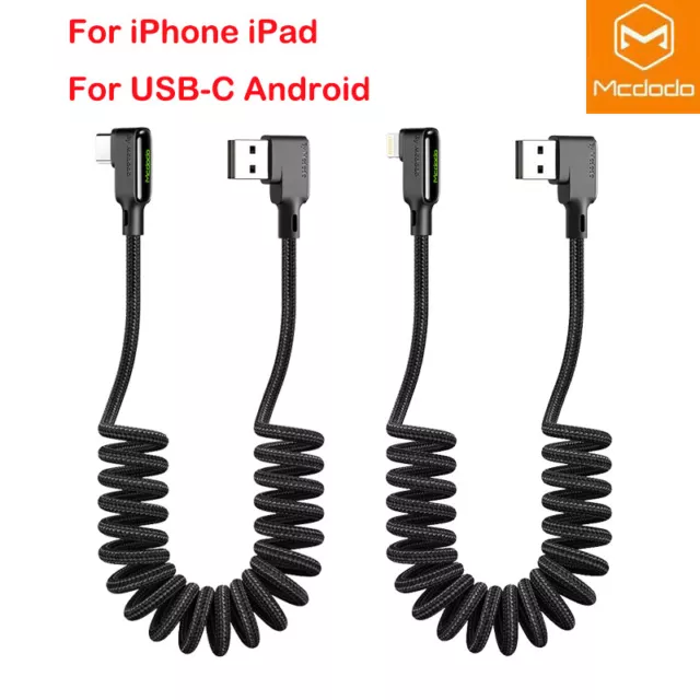 3A USB C Ladekabel USB Spiral Kabel Einziehbares Kabel Für iPhone IOS Samsung