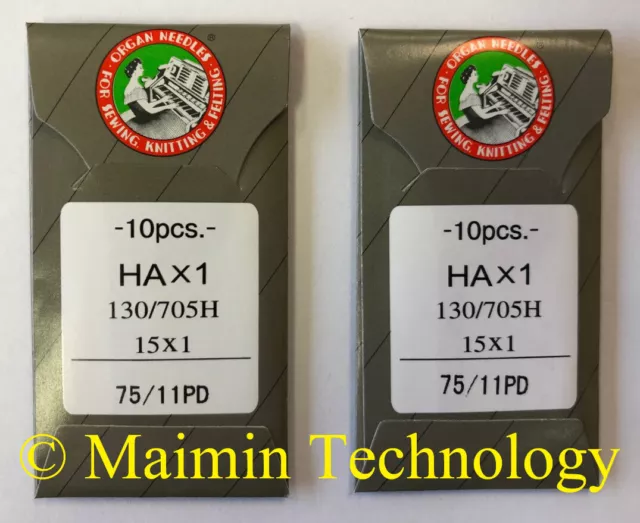 20 75/11 Agujas Máquina De Coser Doméstica De Titanio Órgano Afilado 15X1 Hax1