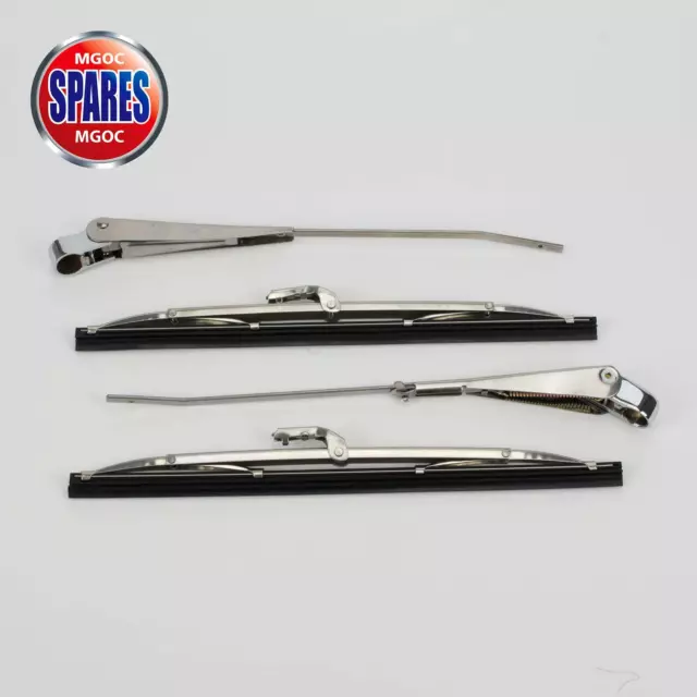 MGB Roadster Stainless Steel Wiper Blades & Arms up to 1969 - F248K