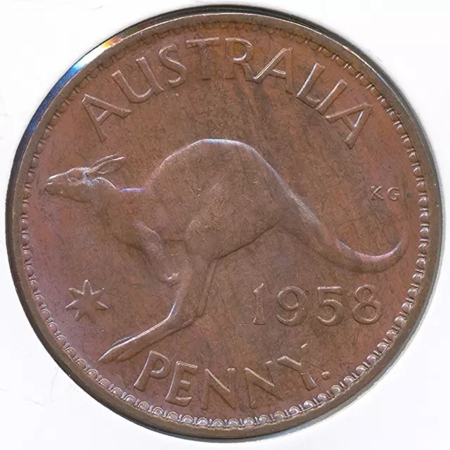 Australia 1958(p) One Penny 1d Elizabeth II - Choice Uncirculated
