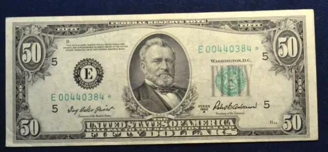 1950 B Series $50 Federal Reserve Star * Note Fr.2109-E*