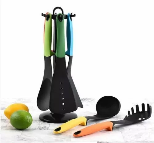 set 6 pz mestoli utensili da cucina set multi colore Nylon 6 pz utensile cucina