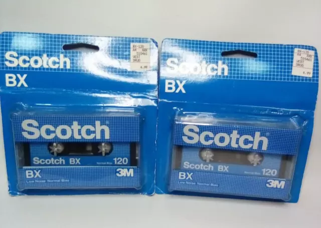 Vtg Scotch BX120 Audio Cassette Lot 2 Tapes 120 minutes New Rare 3M Hong Kong