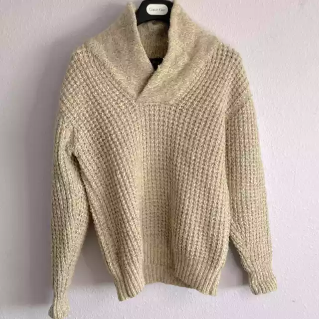 Woolrich Women Beige Cowl Neck Will Blend Sweater Size M