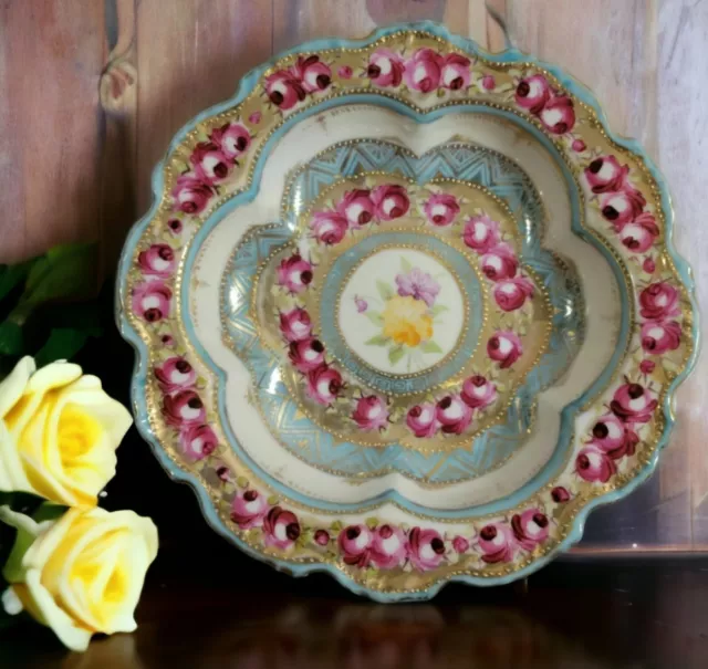 Vintage Early To Mid 20th Century Hand Painted Porcelain Dish/Bowl From France