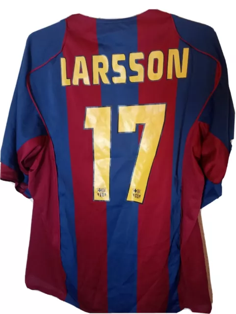 Larsson FC Barcelona Camiseta futbol football shirt trikot sverige sweden xl