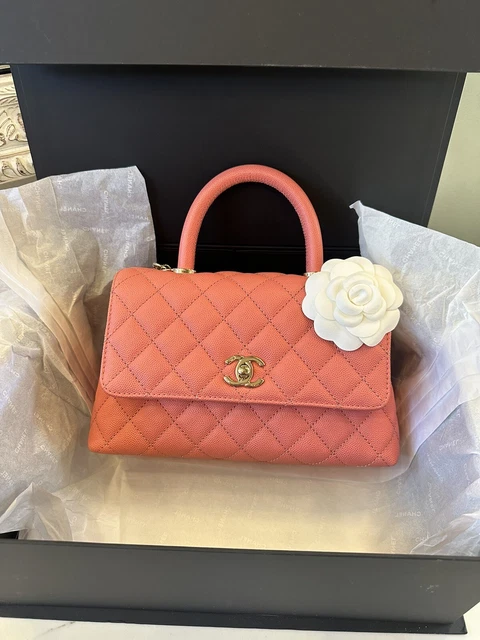 CHANEL Caviar Quilted Small Coco Handle Flap Pink 1279420