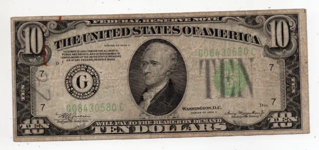 10 DOLLARI - Ten Dollars - Stati Uniti - Bank of Chicago - Fed - USA - Anno 1934