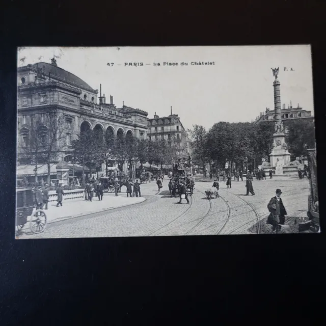 1911 - CPA de PARIS - LA PLACE du CHATELET - SEMEUSE N°138 CaD R. BLEUE