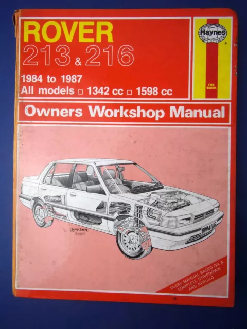 Haynes Owners Workshop Manual Rover  216 & 216 1984 to 1987 All models (1712)