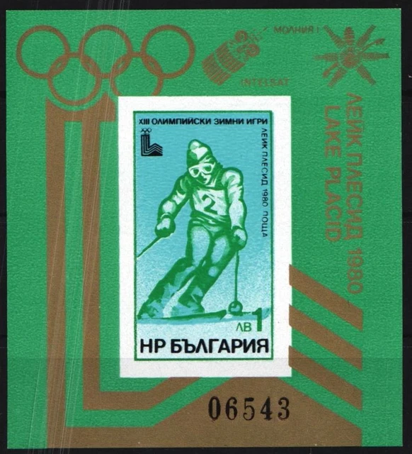 BLOCCO BULGARIA 95 nuovi di zecca Giochi olimpici invernali 1980 JG984