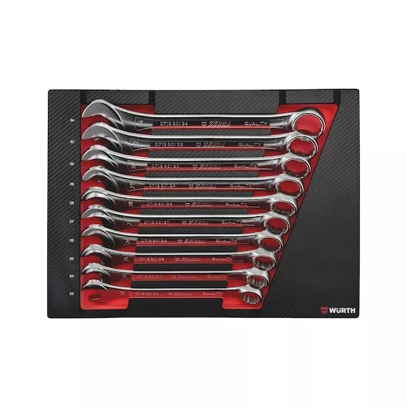 Chiavi Inglesi Combinate 23-34mm Carrello Tappetino Set 10pz - WÜRTH 0965905402