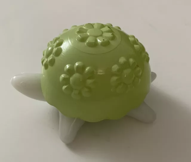 Vintage 1972 AVON Milk Glass Turtle Green White Small Candle Holder Trinket Jar