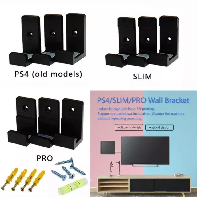 Soporte de pared para PlayStation 4 PS4 Slim Pro juego juego soporte de pared G5D7 3