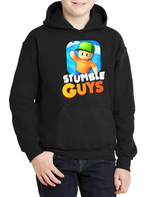 Felpa Nera Cappuccio STUMBLE GUYS bambino bambini ragazzo ragazza gioco zaino