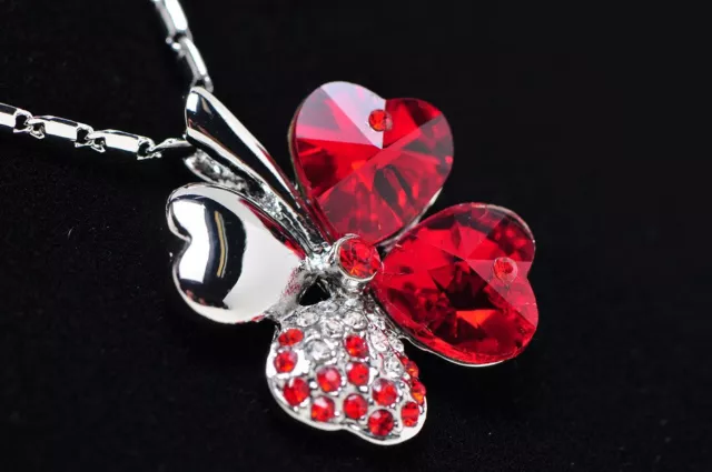 Pendentif plaqué or blanc 18 carats style coupe cœur 6,90 ct grenat rouge/rubis zz 18 carats 3