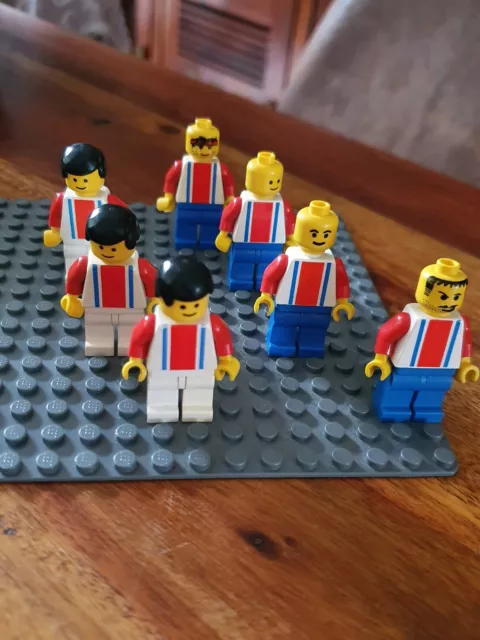 Lego 3409-1 Défi du championnat vintage lot 7 joueurs de foot minifig figurine