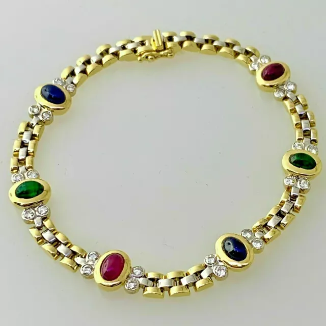 Oval Sapphire Emerald Ruby Diamond Tennis Necklace 925 Silver Gold Plated