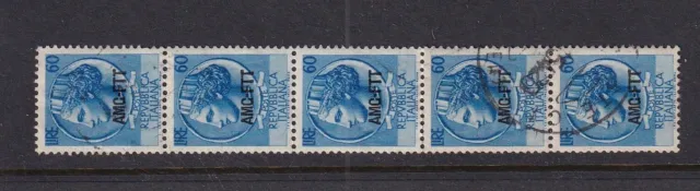 Italy Trieste Used Stamp in Strip of 5 Sc#176